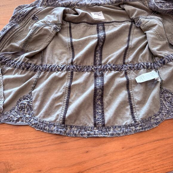 Abercrombie & Fitch Jacket XS Field Utility Floral Camo Green Cotton Distressed - Picture 14 of 16